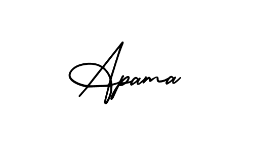 The best way (AmerikaSignatureDemo-Regular) to make a short signature is to pick only two or three words in your name. The name Apama include a total of six letters. For converting this name. Apama signature style 3 images and pictures png