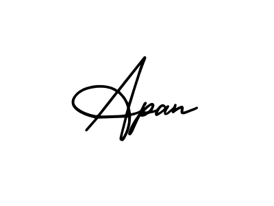 Apan stylish signature style. Best Handwritten Sign (AmerikaSignatureDemo-Regular) for my name. Handwritten Signature Collection Ideas for my name Apan. Apan signature style 3 images and pictures png