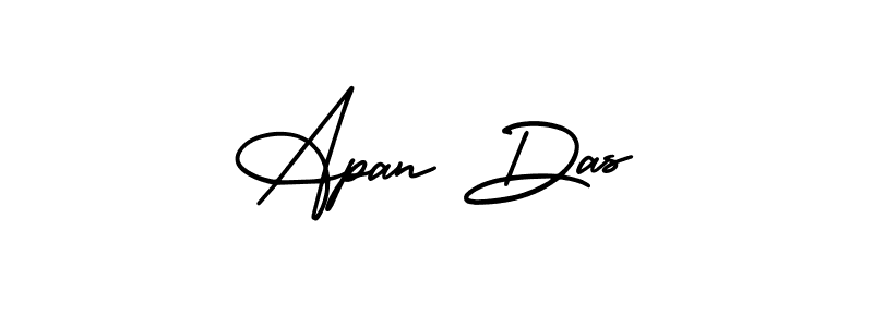 The best way (AmerikaSignatureDemo-Regular) to make a short signature is to pick only two or three words in your name. The name Apan Das include a total of six letters. For converting this name. Apan Das signature style 3 images and pictures png