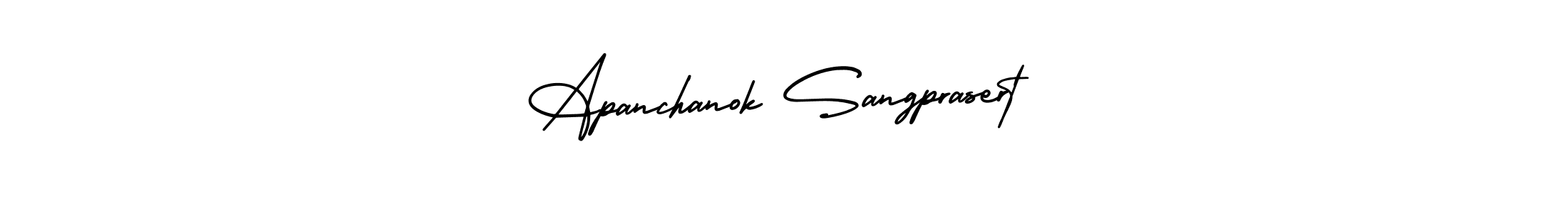 You can use this online signature creator to create a handwritten signature for the name Apanchanok Sangprasert. This is the best online autograph maker. Apanchanok Sangprasert signature style 3 images and pictures png
