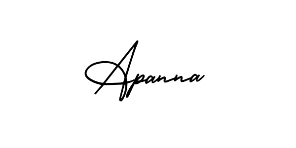 Design your own signature with our free online signature maker. With this signature software, you can create a handwritten (AmerikaSignatureDemo-Regular) signature for name Apanna. Apanna signature style 3 images and pictures png