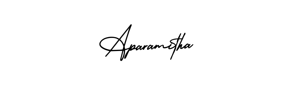 How to make Aparamitha signature? AmerikaSignatureDemo-Regular is a professional autograph style. Create handwritten signature for Aparamitha name. Aparamitha signature style 3 images and pictures png