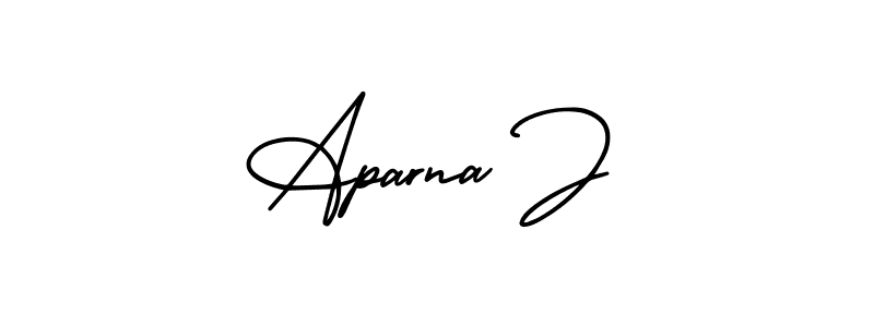The best way (AmerikaSignatureDemo-Regular) to make a short signature is to pick only two or three words in your name. The name Aparna J include a total of six letters. For converting this name. Aparna J signature style 3 images and pictures png
