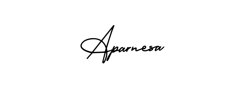 The best way (AmerikaSignatureDemo-Regular) to make a short signature is to pick only two or three words in your name. The name Aparnesa include a total of six letters. For converting this name. Aparnesa signature style 3 images and pictures png