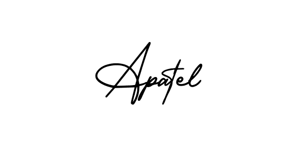 Use a signature maker to create a handwritten signature online. With this signature software, you can design (AmerikaSignatureDemo-Regular) your own signature for name Apatel. Apatel signature style 3 images and pictures png