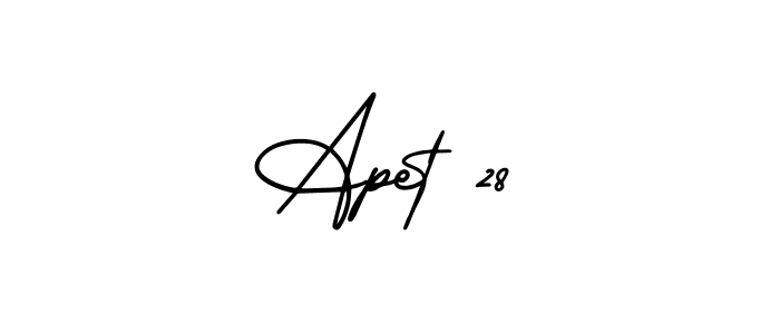 Create a beautiful signature design for name Apet 28. With this signature (AmerikaSignatureDemo-Regular) fonts, you can make a handwritten signature for free. Apet 28 signature style 3 images and pictures png