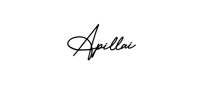 You should practise on your own different ways (AmerikaSignatureDemo-Regular) to write your name (Apillai) in signature. don't let someone else do it for you. Apillai signature style 3 images and pictures png