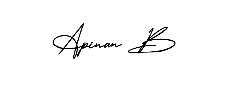 Design your own signature with our free online signature maker. With this signature software, you can create a handwritten (AmerikaSignatureDemo-Regular) signature for name Apinan B. Apinan B signature style 3 images and pictures png