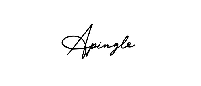Use a signature maker to create a handwritten signature online. With this signature software, you can design (AmerikaSignatureDemo-Regular) your own signature for name Apingle. Apingle signature style 3 images and pictures png