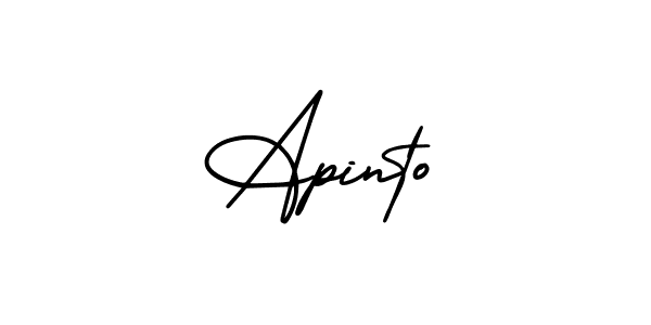 Use a signature maker to create a handwritten signature online. With this signature software, you can design (AmerikaSignatureDemo-Regular) your own signature for name Apinto. Apinto signature style 3 images and pictures png