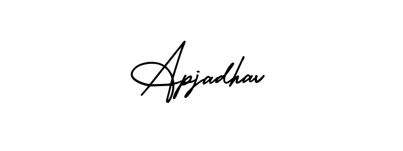 Similarly AmerikaSignatureDemo-Regular is the best handwritten signature design. Signature creator online .You can use it as an online autograph creator for name Apjadhav. Apjadhav signature style 3 images and pictures png