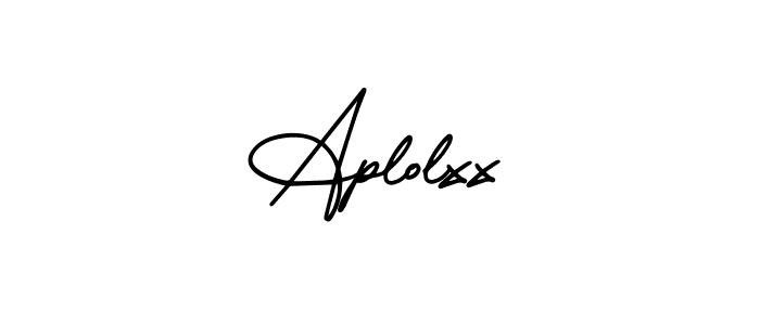 You should practise on your own different ways (AmerikaSignatureDemo-Regular) to write your name (Aplolxx) in signature. don't let someone else do it for you. Aplolxx signature style 3 images and pictures png