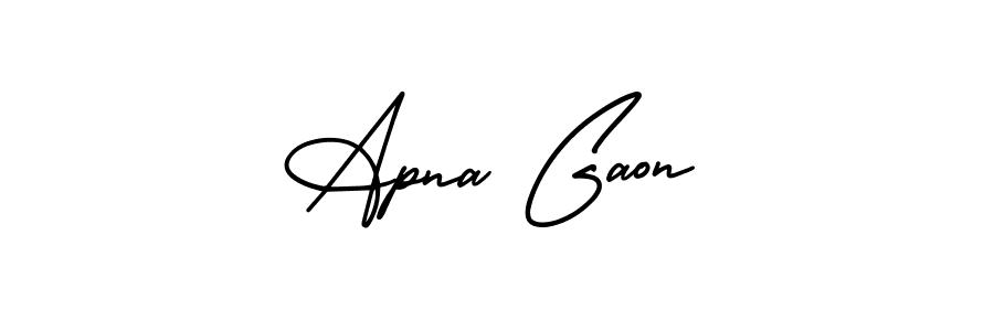 How to make Apna Gaon name signature. Use AmerikaSignatureDemo-Regular style for creating short signs online. This is the latest handwritten sign. Apna Gaon signature style 3 images and pictures png