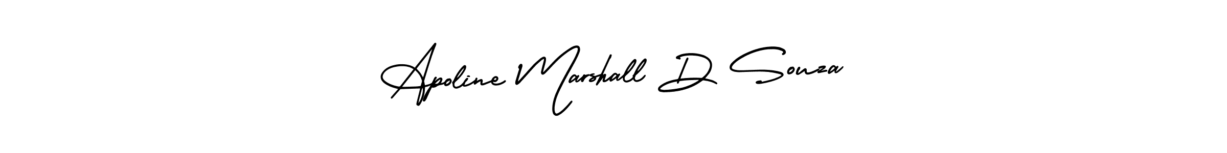The best way (AmerikaSignatureDemo-Regular) to make a short signature is to pick only two or three words in your name. The name Apoline Marshall D Souza include a total of six letters. For converting this name. Apoline Marshall D Souza signature style 3 images and pictures png