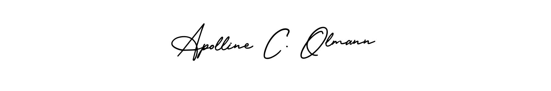 This is the best signature style for the Apolline C. Olmann name. Also you like these signature font (AmerikaSignatureDemo-Regular). Mix name signature. Apolline C. Olmann signature style 3 images and pictures png