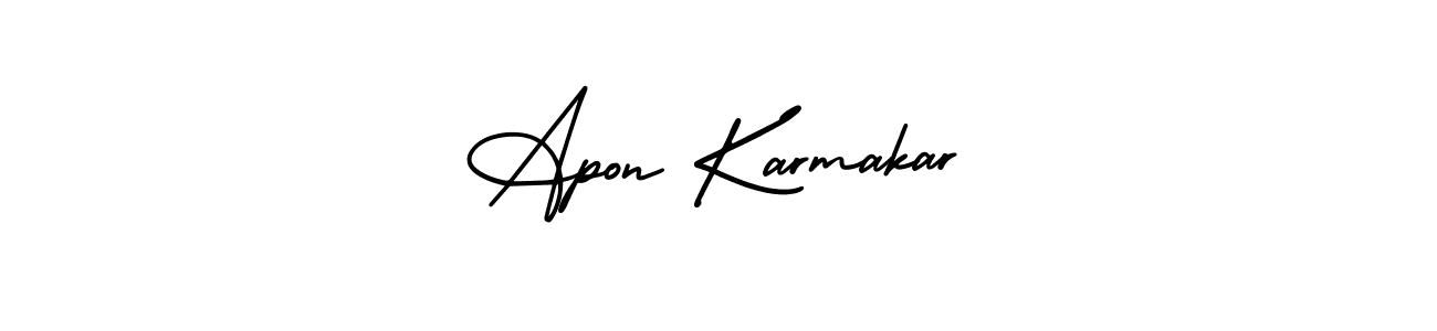 Similarly AmerikaSignatureDemo-Regular is the best handwritten signature design. Signature creator online .You can use it as an online autograph creator for name Apon Karmakar. Apon Karmakar signature style 3 images and pictures png