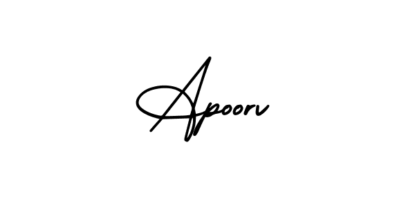 Also You can easily find your signature by using the search form. We will create Apoorv name handwritten signature images for you free of cost using AmerikaSignatureDemo-Regular sign style. Apoorv signature style 3 images and pictures png