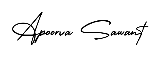 Designed for modern professionals: Apoorva Sawant name signature crafted with AmerikaSignatureDemo-Regular script. Ready for digital PDF workflows. Apoorva Sawant signature style 3 images and pictures png