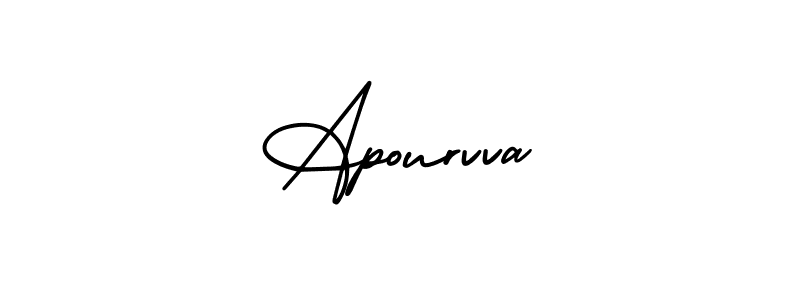 It looks lik you need a new signature style for name Apourvva. Design unique handwritten (AmerikaSignatureDemo-Regular) signature with our free signature maker in just a few clicks. Apourvva signature style 3 images and pictures png