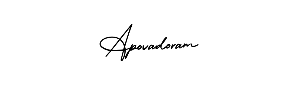 How to make Apovadoram signature? AmerikaSignatureDemo-Regular is a professional autograph style. Create handwritten signature for Apovadoram name. Apovadoram signature style 3 images and pictures png
