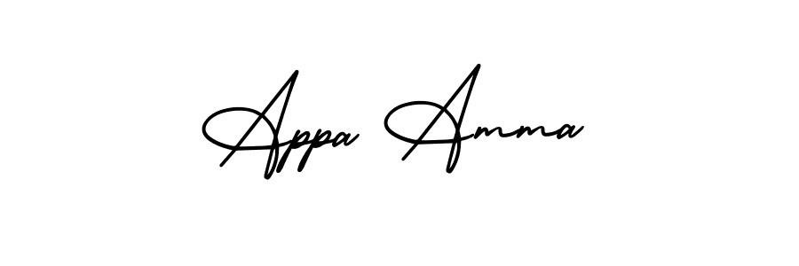 Use a signature maker to create a handwritten signature online. With this signature software, you can design (AmerikaSignatureDemo-Regular) your own signature for name Appa Amma. Appa Amma signature style 3 images and pictures png