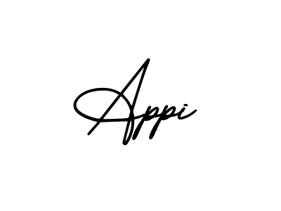 How to make Appi name signature. Use AmerikaSignatureDemo-Regular style for creating short signs online. This is the latest handwritten sign. Appi signature style 3 images and pictures png