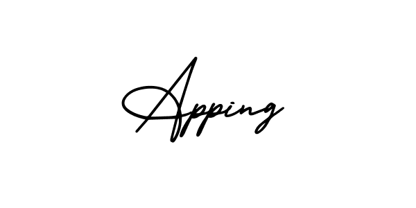 Use a signature maker to create a handwritten signature online. With this signature software, you can design (AmerikaSignatureDemo-Regular) your own signature for name Apping. Apping signature style 3 images and pictures png