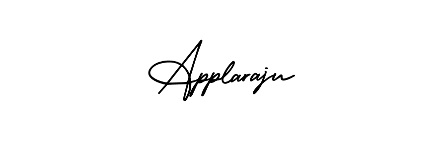 You should practise on your own different ways (AmerikaSignatureDemo-Regular) to write your name (Applaraju) in signature. don't let someone else do it for you. Applaraju signature style 3 images and pictures png
