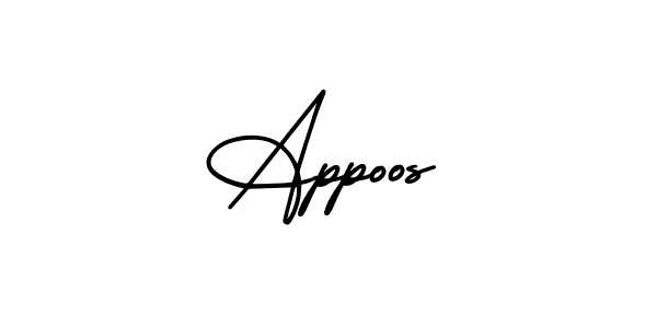 You should practise on your own different ways (AmerikaSignatureDemo-Regular) to write your name (Appoos) in signature. don't let someone else do it for you. Appoos signature style 3 images and pictures png