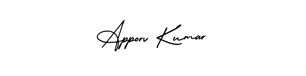 if you are searching for the best signature style for your name Apporv Kumar. so please give up your signature search. here we have designed multiple signature styles  using AmerikaSignatureDemo-Regular. Apporv Kumar signature style 3 images and pictures png