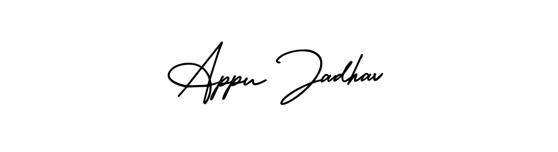 How to Draw Appu Jadhav signature style? AmerikaSignatureDemo-Regular is a latest design signature styles for name Appu Jadhav. Appu Jadhav signature style 3 images and pictures png