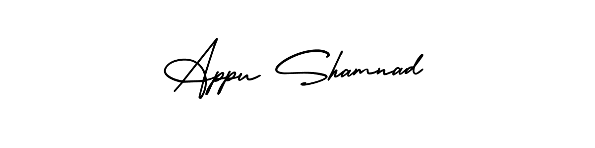 How to Draw Appu Shamnad signature style? AmerikaSignatureDemo-Regular is a latest design signature styles for name Appu Shamnad. Appu Shamnad signature style 3 images and pictures png