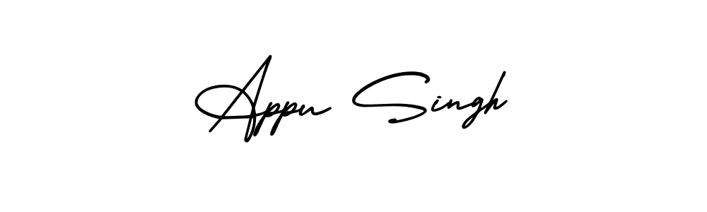 Appu Singh stylish signature style. Best Handwritten Sign (AmerikaSignatureDemo-Regular) for my name. Handwritten Signature Collection Ideas for my name Appu Singh. Appu Singh signature style 3 images and pictures png