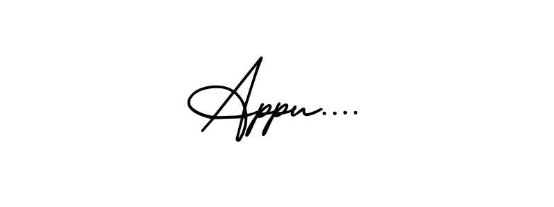 Design your own signature with our free online signature maker. With this signature software, you can create a handwritten (AmerikaSignatureDemo-Regular) signature for name Appu..... Appu.... signature style 3 images and pictures png