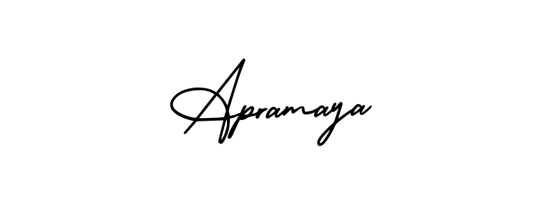 if you are searching for the best signature style for your name Apramaya. so please give up your signature search. here we have designed multiple signature styles  using AmerikaSignatureDemo-Regular. Apramaya signature style 3 images and pictures png