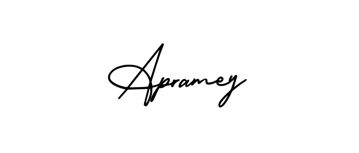 if you are searching for the best signature style for your name Apramey. so please give up your signature search. here we have designed multiple signature styles  using AmerikaSignatureDemo-Regular. Apramey signature style 3 images and pictures png