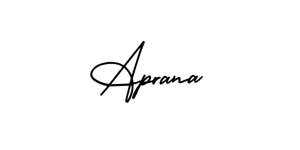 Use a signature maker to create a handwritten signature online. With this signature software, you can design (AmerikaSignatureDemo-Regular) your own signature for name Aprana. Aprana signature style 3 images and pictures png