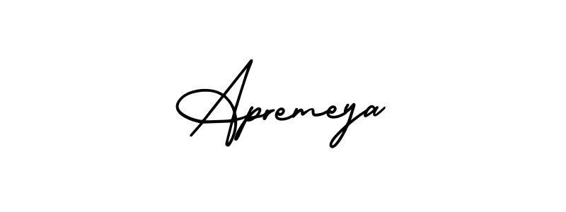 This is the best signature style for the Apremeya name. Also you like these signature font (AmerikaSignatureDemo-Regular). Mix name signature. Apremeya signature style 3 images and pictures png