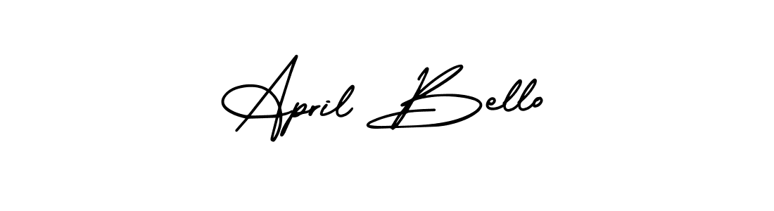 Best and Professional Signature Style for April Bello. AmerikaSignatureDemo-Regular Best Signature Style Collection. April Bello signature style 3 images and pictures png