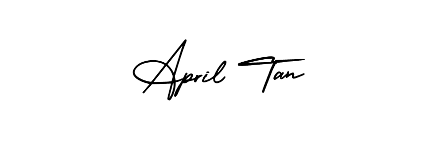 Use a signature maker to create a handwritten signature online. With this signature software, you can design (AmerikaSignatureDemo-Regular) your own signature for name April Tan. April Tan signature style 3 images and pictures png