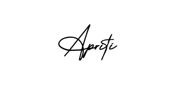 Design your own signature with our free online signature maker. With this signature software, you can create a handwritten (AmerikaSignatureDemo-Regular) signature for name Apriti. Apriti signature style 3 images and pictures png