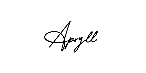 You should practise on your own different ways (AmerikaSignatureDemo-Regular) to write your name (Apryll) in signature. don't let someone else do it for you. Apryll signature style 3 images and pictures png