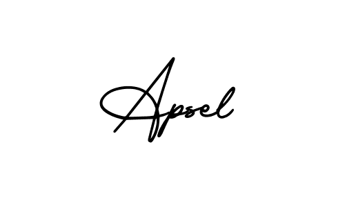 The best way (AmerikaSignatureDemo-Regular) to make a short signature is to pick only two or three words in your name. The name Apsel include a total of six letters. For converting this name. Apsel signature style 3 images and pictures png