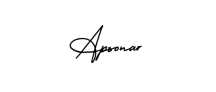 How to make Apsonar name signature. Use AmerikaSignatureDemo-Regular style for creating short signs online. This is the latest handwritten sign. Apsonar signature style 3 images and pictures png