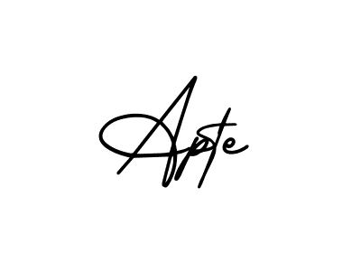Use a signature maker to create a handwritten signature online. With this signature software, you can design (AmerikaSignatureDemo-Regular) your own signature for name Apte. Apte signature style 3 images and pictures png
