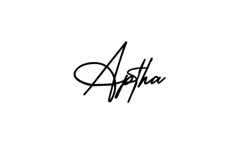 It looks lik you need a new signature style for name Aptha. Design unique handwritten (AmerikaSignatureDemo-Regular) signature with our free signature maker in just a few clicks. Aptha signature style 3 images and pictures png