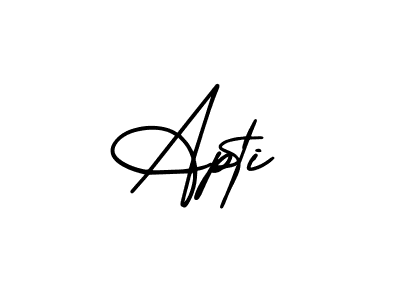 You should practise on your own different ways (AmerikaSignatureDemo-Regular) to write your name (Apti) in signature. don't let someone else do it for you. Apti signature style 3 images and pictures png