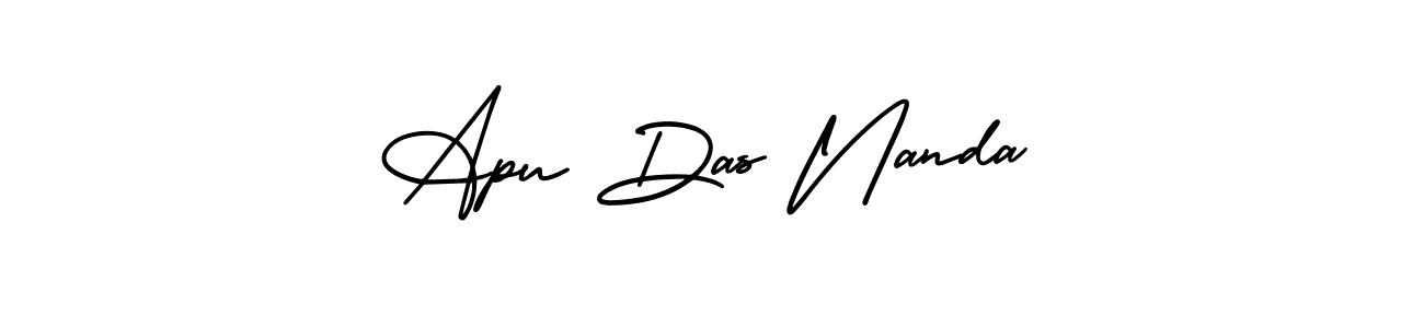 Apu Das Nanda stylish signature style. Best Handwritten Sign (AmerikaSignatureDemo-Regular) for my name. Handwritten Signature Collection Ideas for my name Apu Das Nanda. Apu Das Nanda signature style 3 images and pictures png