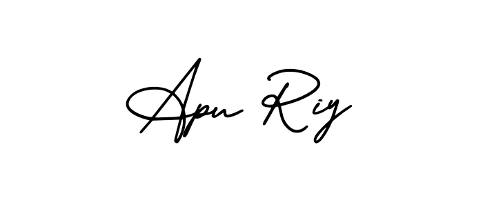 Also You can easily find your signature by using the search form. We will create Apu Riy name handwritten signature images for you free of cost using AmerikaSignatureDemo-Regular sign style. Apu Riy signature style 3 images and pictures png