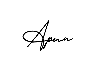 Also we have Apun name is the best signature style. Create professional handwritten signature collection using AmerikaSignatureDemo-Regular autograph style. Apun signature style 3 images and pictures png